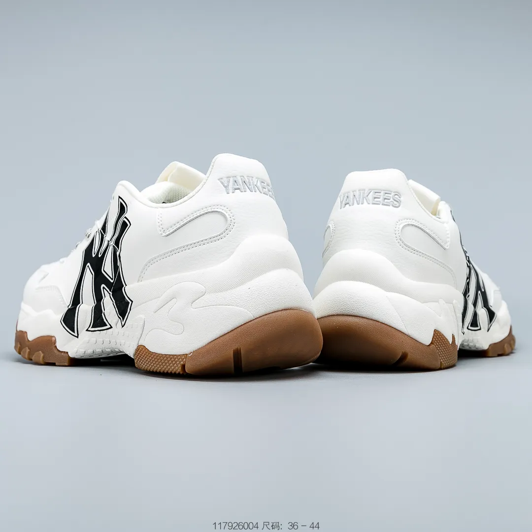 💰660 Brand new independently developed 6cm thickness combination abrasive outsole Korea SS19 limited sale NY American Rugby Yankees limited x MLB Big Ball Chunky A Running thick sole casual sports jogging shoes #117926004